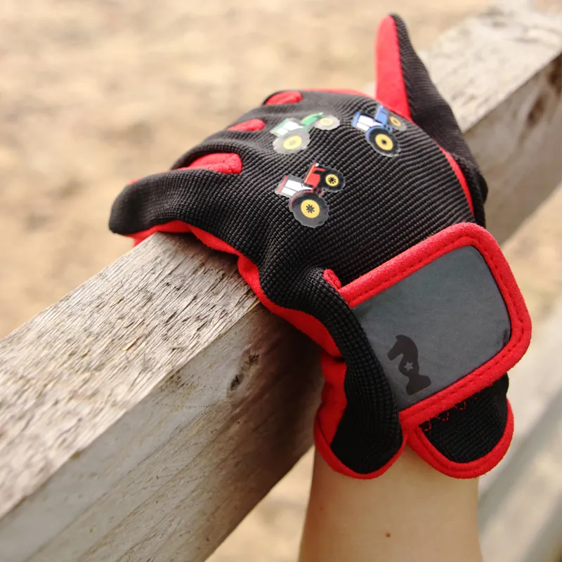 Tractor Collection Gloves By Little Knight - Grey/Red 